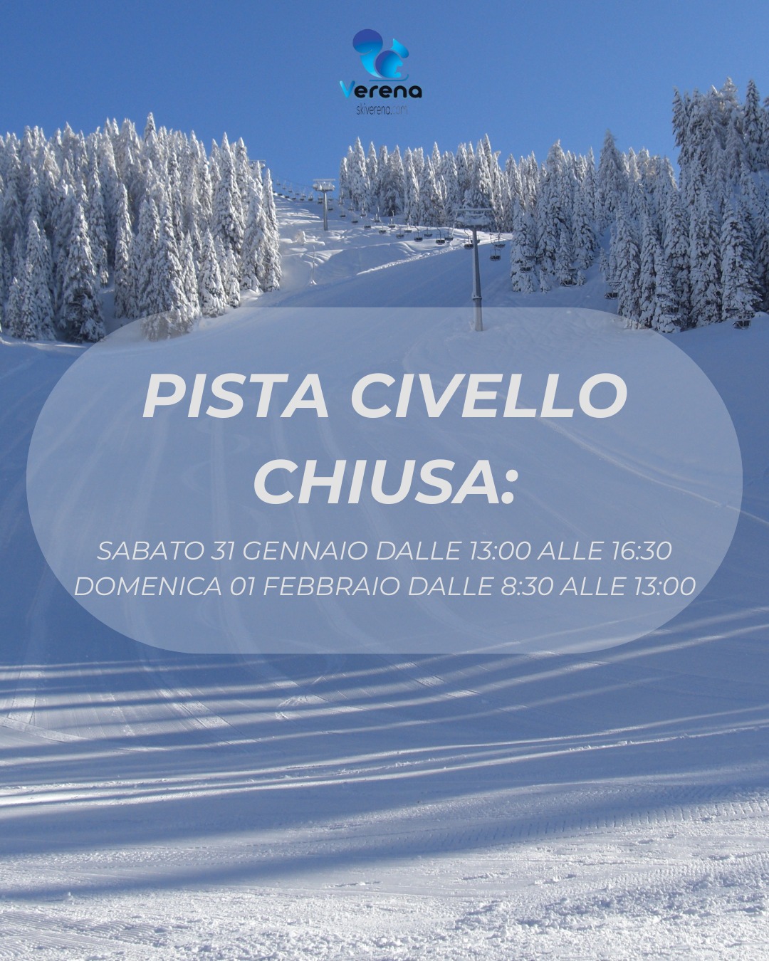avviso pista civello chiusa per gare w