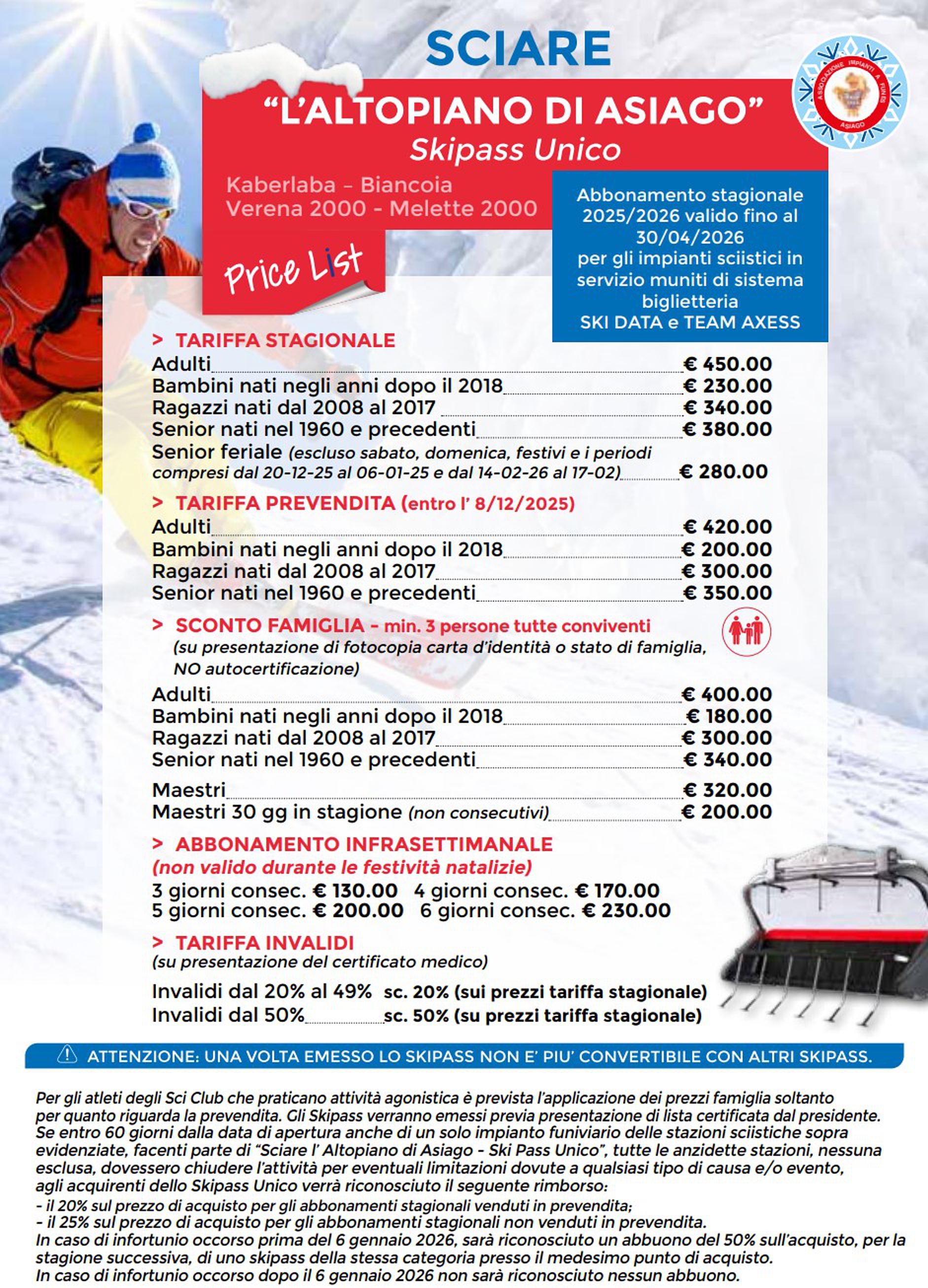 skipass l altopiano 2025 2026 w