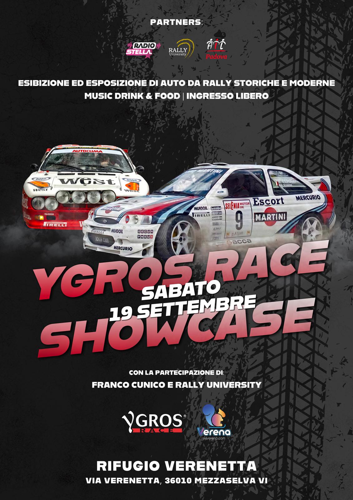 ygros race showcase 19 settembre 2026 al verena w