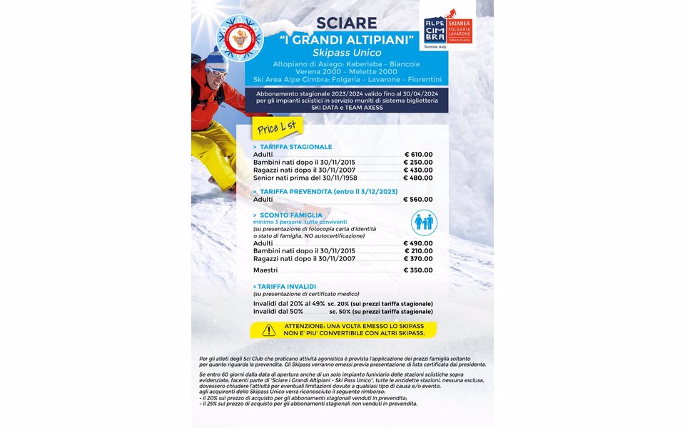skipass unico grandi altipiani w