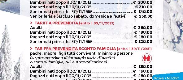 tariffe skipass altopiano di asiago 2021 2022 w